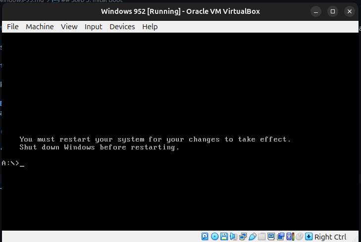 Terminal Restart Screen